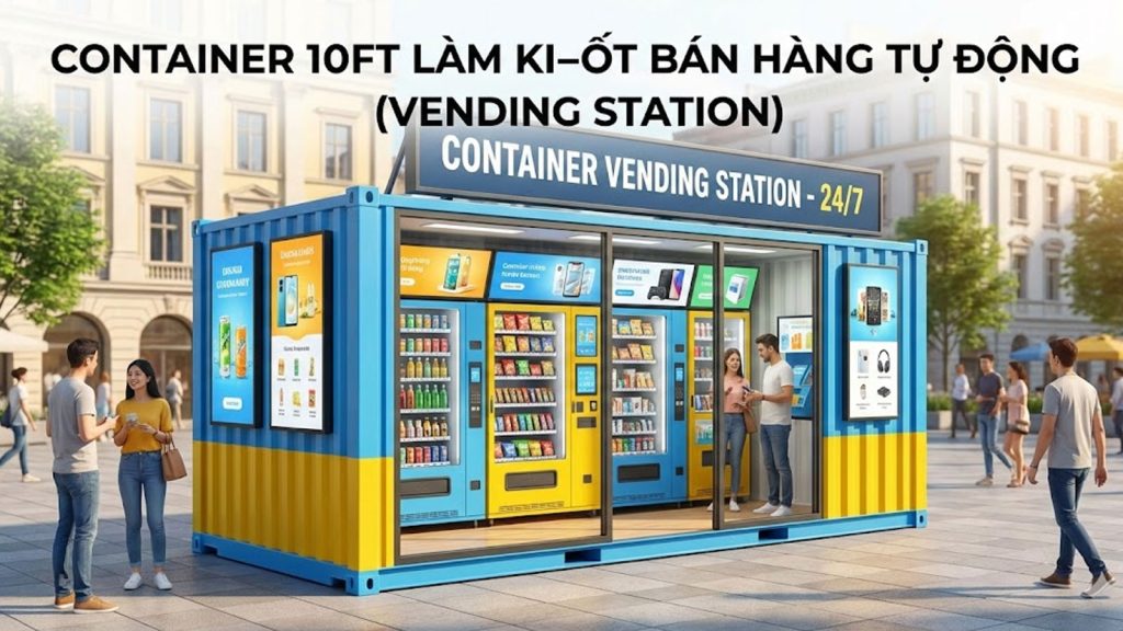 CONTAINER 10FT LÀM KI-ỐT BÁN HÀNG TỰ ĐỘNG (VENDING STATION)