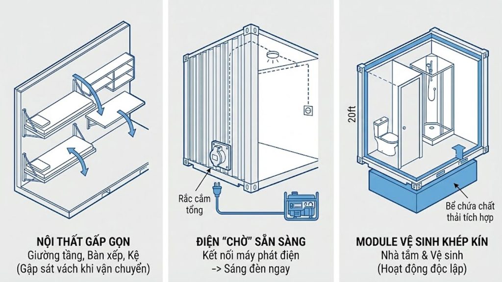 NHÀ TẠM LÁNH NẠN BẰNG CONTAINER