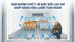Tại Sao Sàn Nhôm Container Chữ T Là Tiêu Chuẩn Vàng Cho Container Lạnh? Bí Mật Đối Lưu Khí Giúp Hàng Hóa Luôn Tươi Ngon
