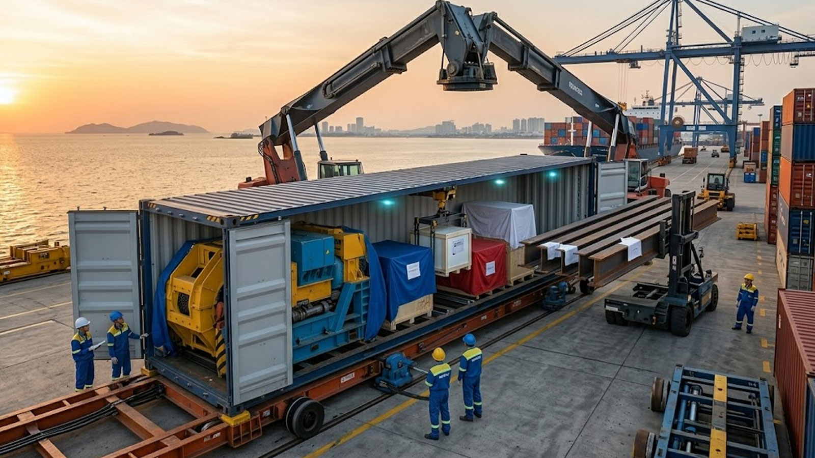 Container Open-side (Mở vách hông): Giải pháp tối ưu cho hàng máy móc ...