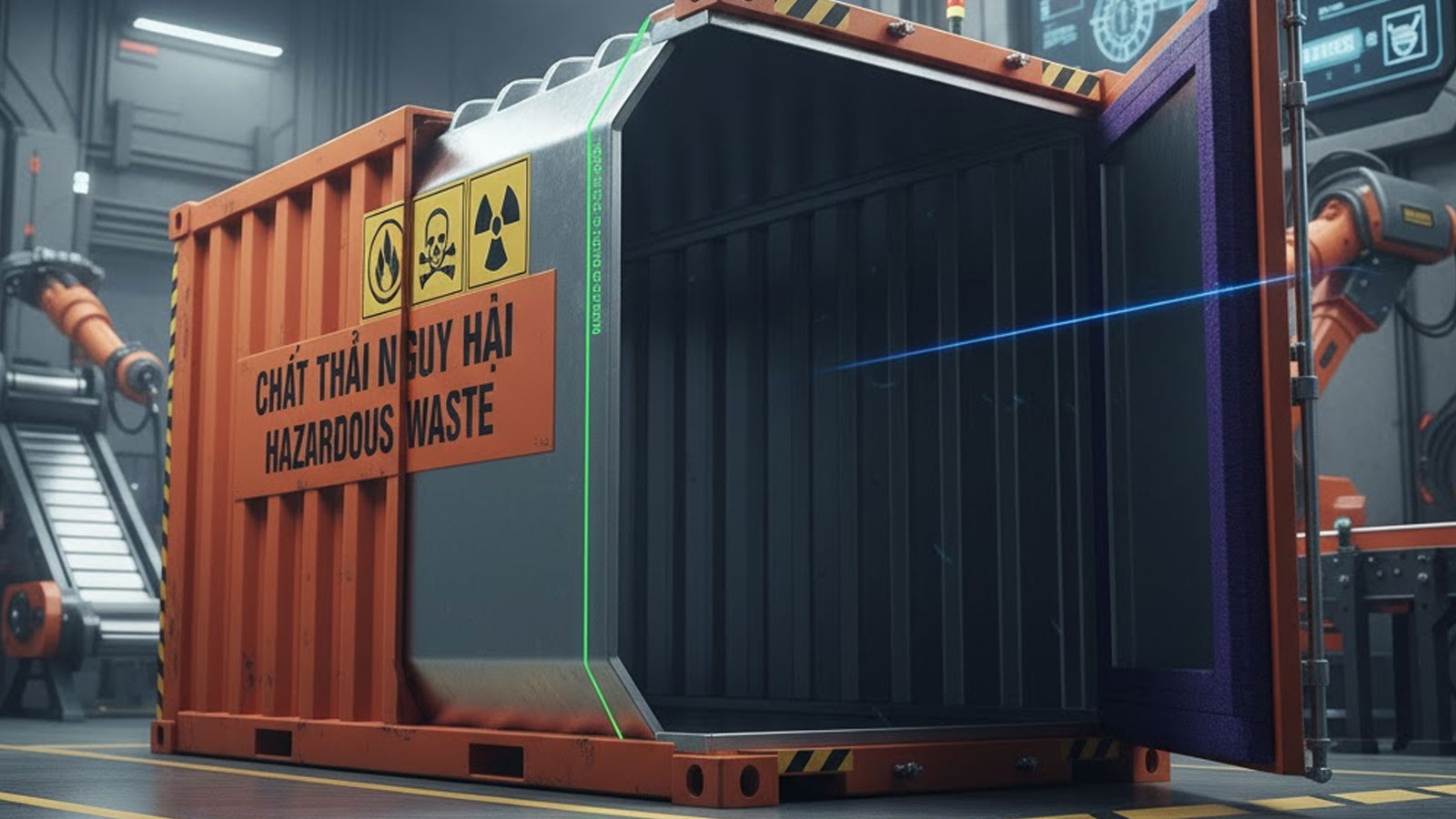 Container chuyên dụng chở chất thải nguy hại: Thiết kế chống rò rỉ và ...
