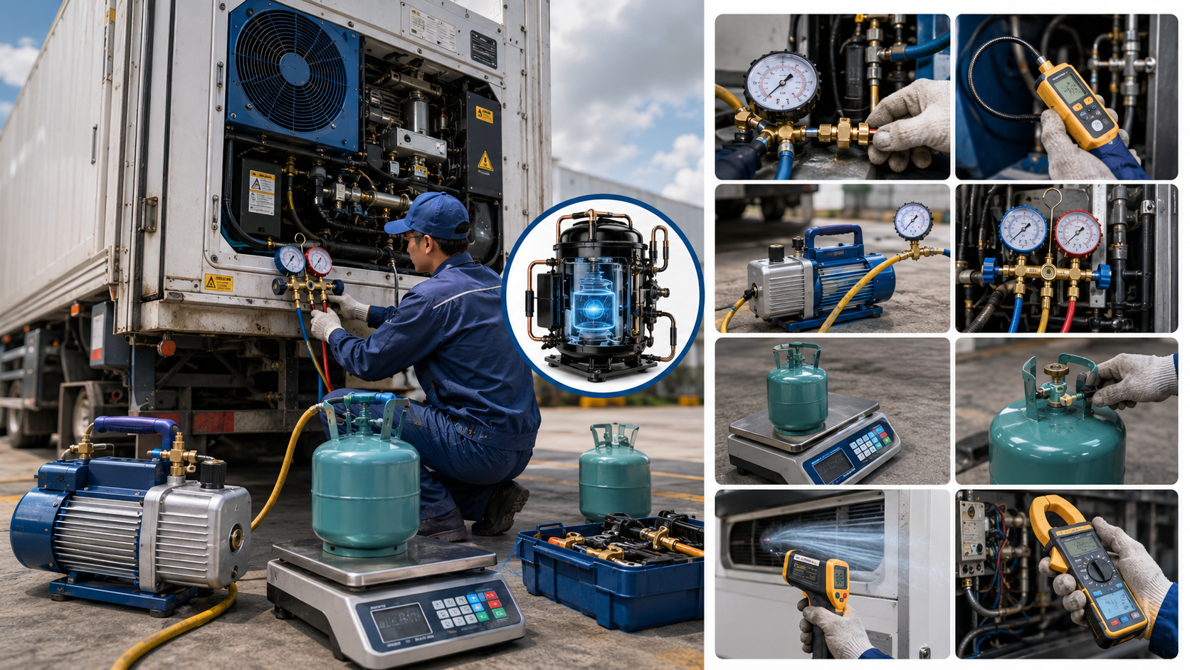 QUY TRÌNH HÚT CHÂN KHÔNG NẠP GAS MÁY LẠNH TẠI TRẠM ĐÀ NẴNG: ĐẢM BẢO HỆ THỐNG SẠCH, KHÔNG NGHẸT GAS