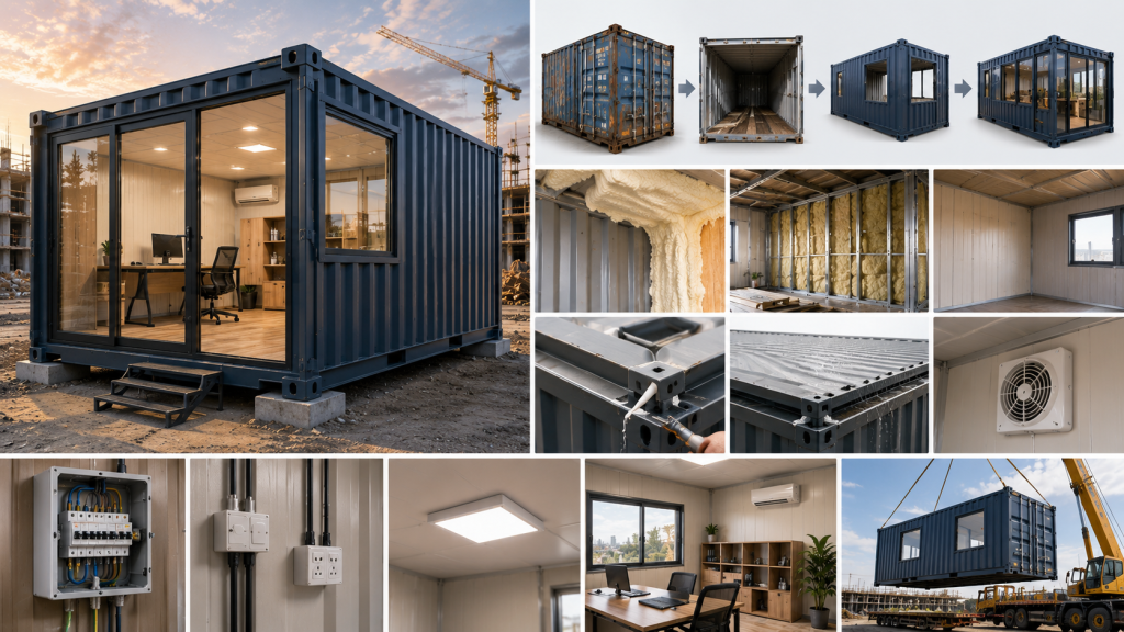 CẢI TẠO CONTAINER CŨ THÀNH CONTAINER VĂN PHÒNG: NHỮNG LƯU Ý KỸ THUẬT QUAN TRỌNG 2026