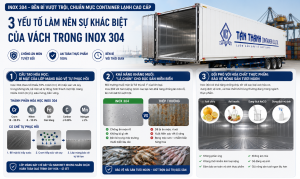 TẠI SAO INOX 304 VÁCH TRONG CONTAINER LẠNH KHÔNG BỊ GỈ SÉT? KHẢ NĂNG KHÁNG MUỐI VÀ HÓA CHẤT THỰC PHẨM TUYỆT ĐỐI
