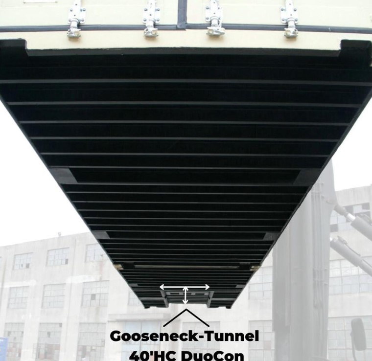 THIẾT KẾ RÃNH HẦM GOOSENECK TUNNEL ĐÁY CONTAINER KHO 40FT HIGH CUBE ÔM KHÍT GẦM MOÓC