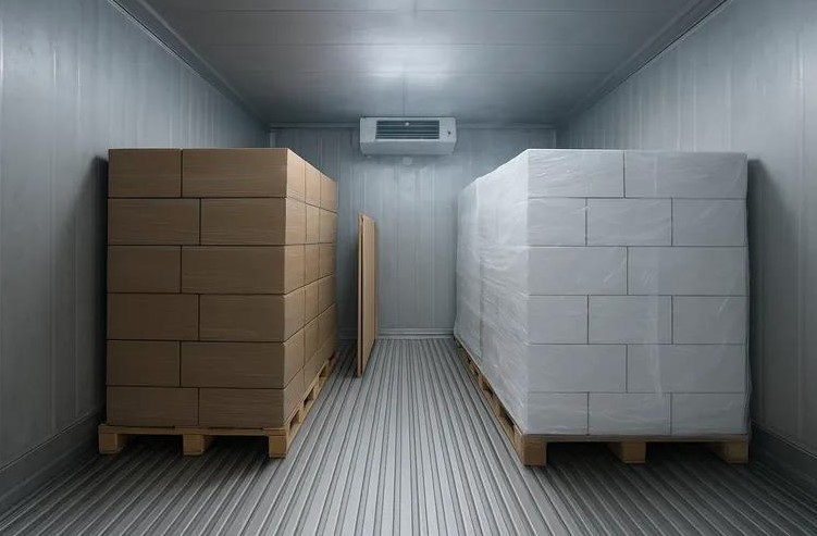 THIẾT KẾ RÃNH GOM NƯỚC NGƯNG TỤ GÓC TRẦN BẢO VỆ HỘP GIẤY HÀNG HÓA TRONG CONTAINER LẠNH