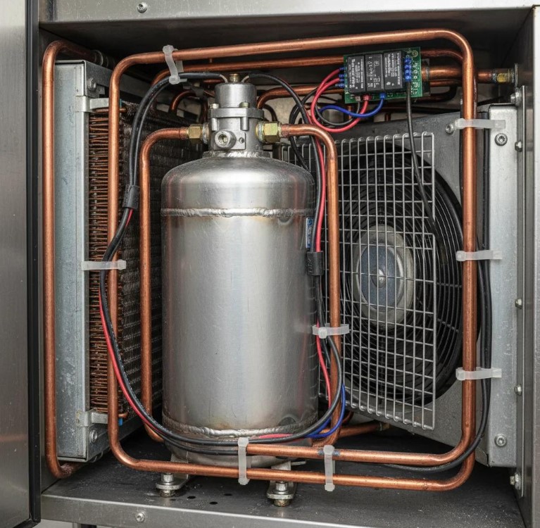 KHUNG GÁ MÁY LẠNH CONTAINER: BÍ QUYẾT CHỐNG NỨT ỐNG ĐỒNG RÒ RỈ GA MÁY LẠNH NHỜ THIẾT KẾ KHUNG GÁ EVAPORATOR ĐÚC CƯỜNG LỰC
