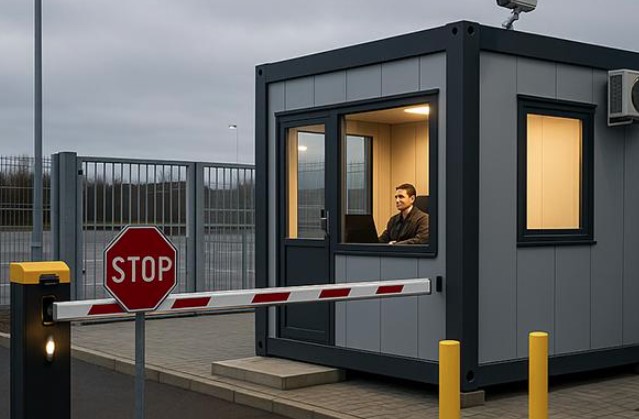 Cắt ngắn container làm bốt gác bảo vệ, quầy bán hàng di động (Mobile Kiosk)